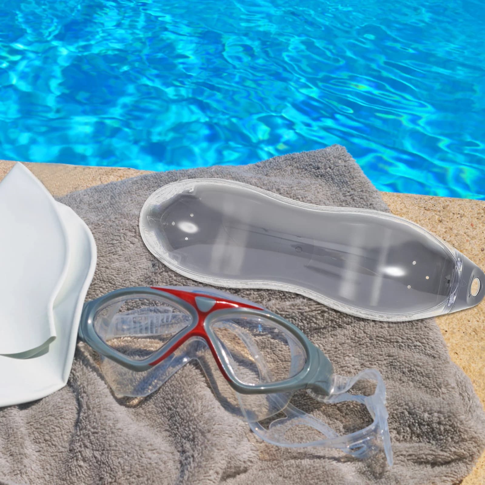 Scatole portaoggetti da 3 pezzi Custodie per occhiali da nuoto da viaggio Contenitore nero per occhiali