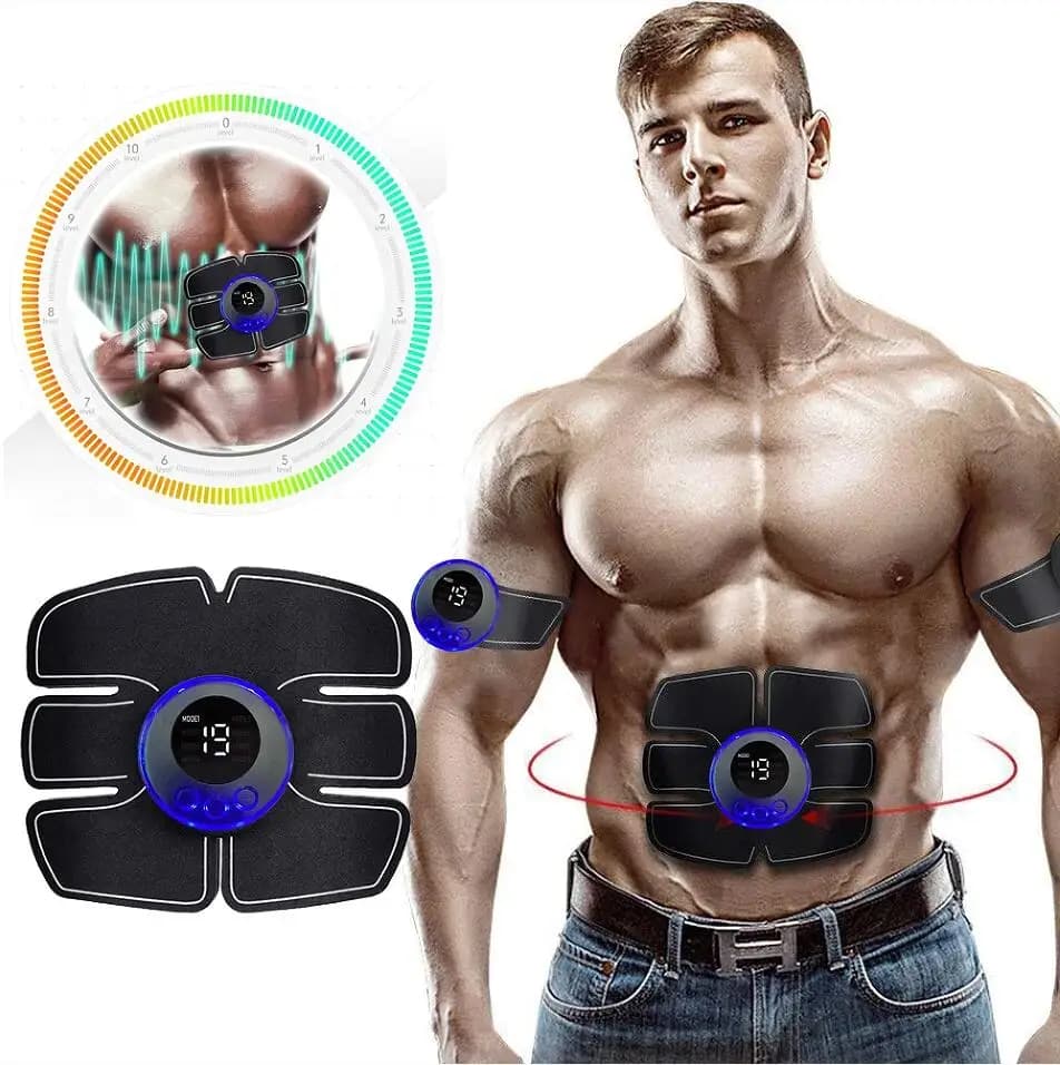 Massaggiatore Muscolare Addominale, Elettrostimolatore per Allenamento Braccia, Strumento per Esercizi Muscolari, Ricarica USB, per Uso Domestico