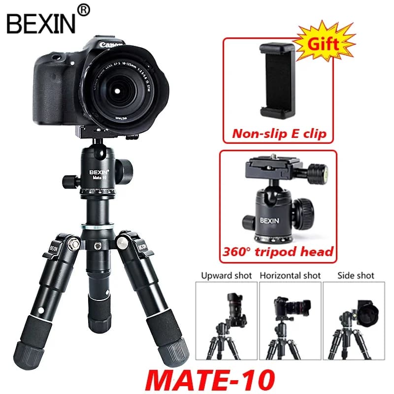 BEXIN Mate-10 Desktop Mini treppiede portatile telefono cellulare Selfie Live stand fotocamera fotografia SLR Desktop testa a sfera treppiede
