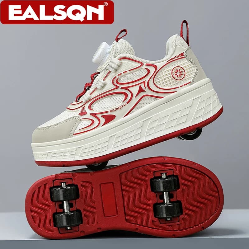 Scarpe da Pattinaggio a Quattro Ruote per Bambini, Sneaker Traspiranti Estive per Ragazze, Regalo di Compleanno