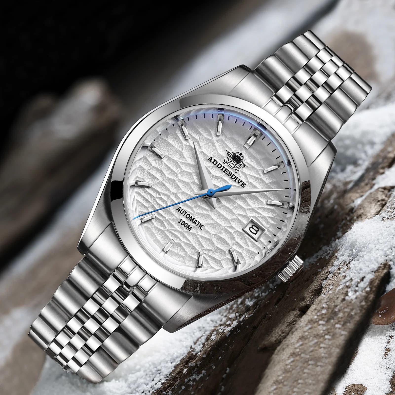 ADDIESDIVE Hot Sale Automatic Men Watch Business NH35A Synthetic Sapphire Mechanical Watches Wave Dial AD2118 Diving WristWatch