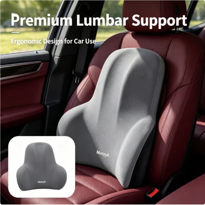2 Cuscini in Memory Foam per Sedile Auto, Supporto Lombare Universale, Accessori per Sedili Auto