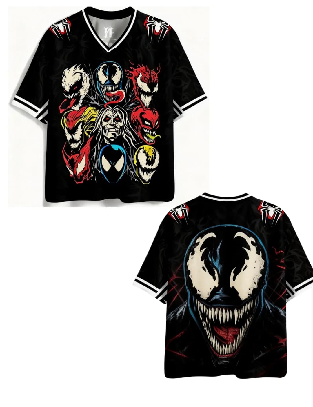Riunione di Famiglia Venom! Maglietta a maniche corte stampata in 3D in stile baseball americano, un must-have per i fan di Marvel