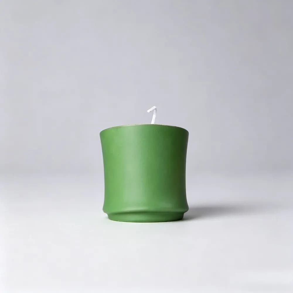 Candela in Ceramica a Bassa Temperatura con Motivo Bambù, Profumata all'Ebano e Agarwood, Candela per Massaggi Sicura per la Pelle e Senza Fumo
