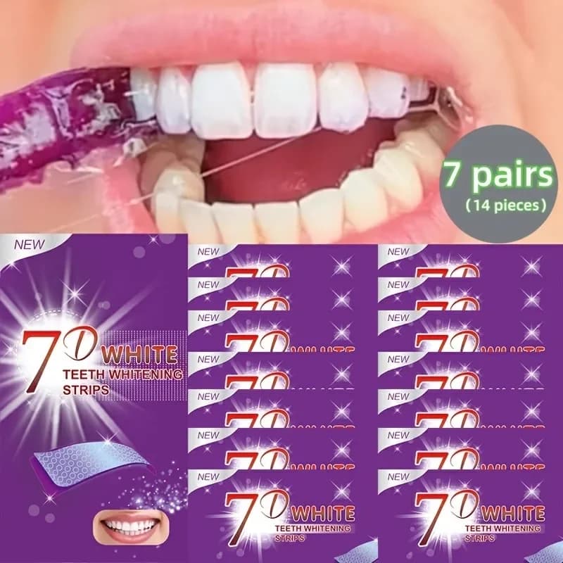 Nuove Strisce Sbiancanti per Denti Naturalmente Bianchi e Luminosi, Senza Parabeni, Facile Applicazione, Cura Quotidiana, Strisce Orale Portatili da Viaggio