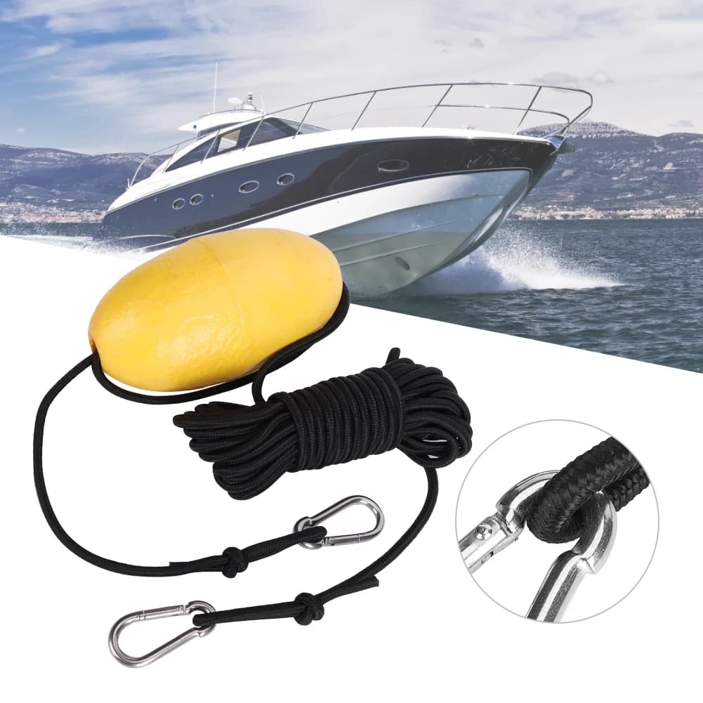 Boa galleggiante per ancoraggio di canoe e kayak, boa segnaposto per la pesca, boa con corda per attività acquatiche, imbarcazioni, piscine, banchine, linea di lancio per il galleggiamento.