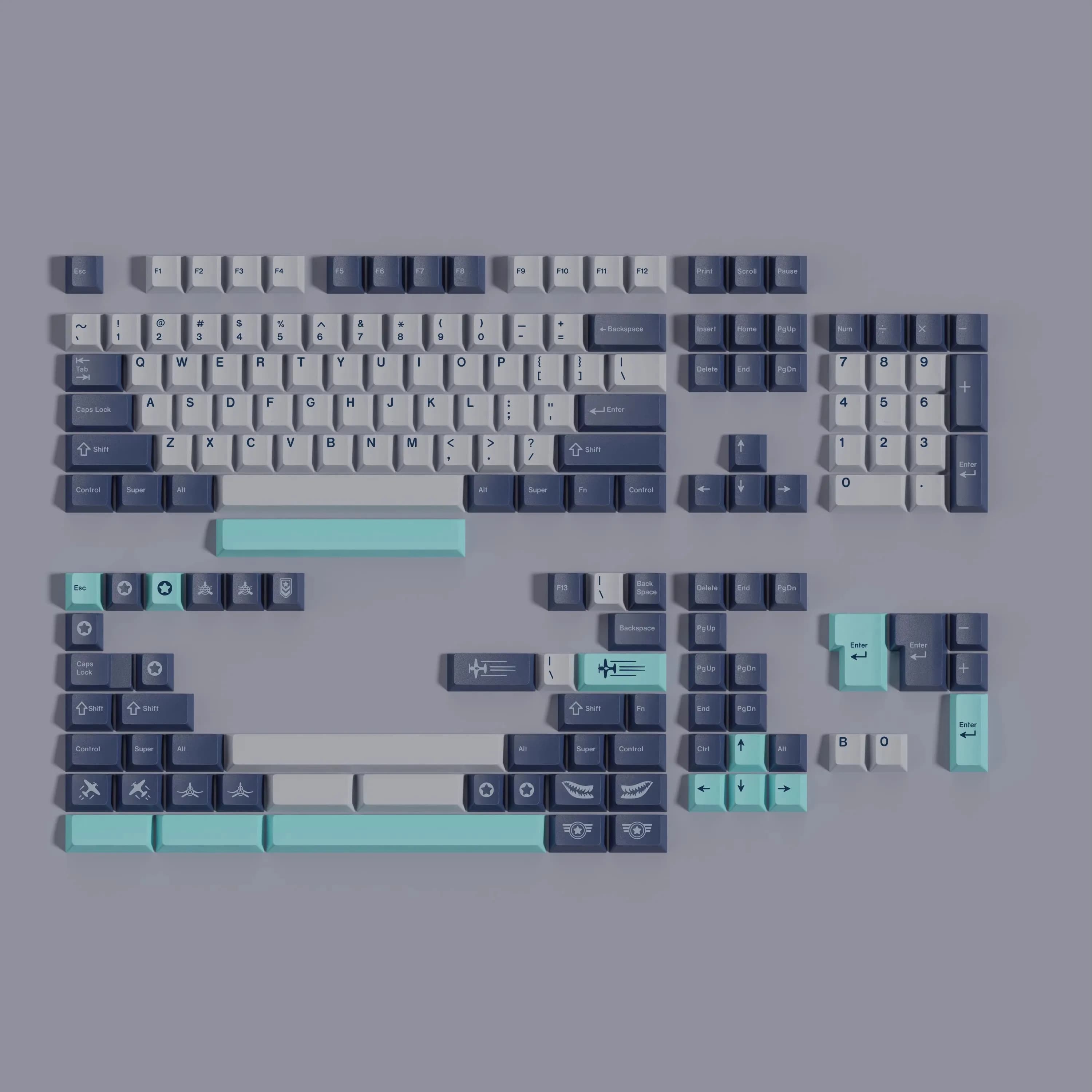 Copritasti PBT GMK Pacific Cherry Profilo Sublimazione della tintura per MX Switch Tastiera meccanica Doppio B Split Barra spaziatrice 7U