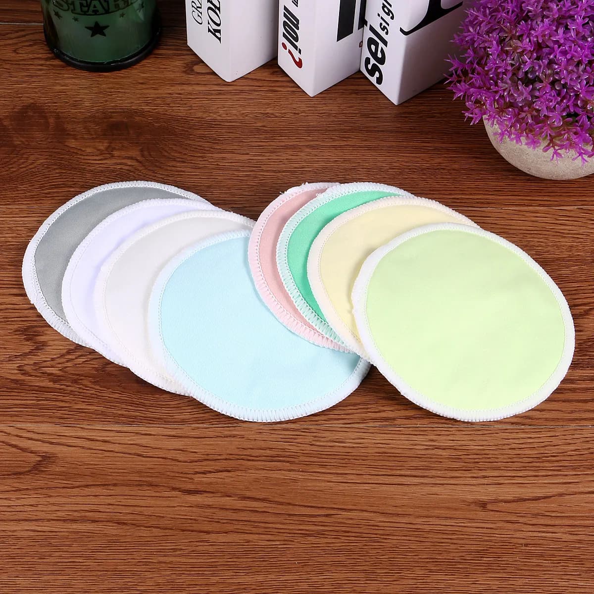 16Pcs Bamboo Cotton Reusable Makeup Remover Pads Round Soft Washable Facial Eye Shadow Mascara Lipstick Cleaner for Sensitive
