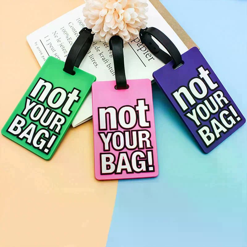 1PC Etichette per bagagli geometriche Valigia ID Addres Holder Bagaglio Etichetta per borsa Etichetta morbida in PVC in silicone Accessori da viaggio Etichetta per bagagli