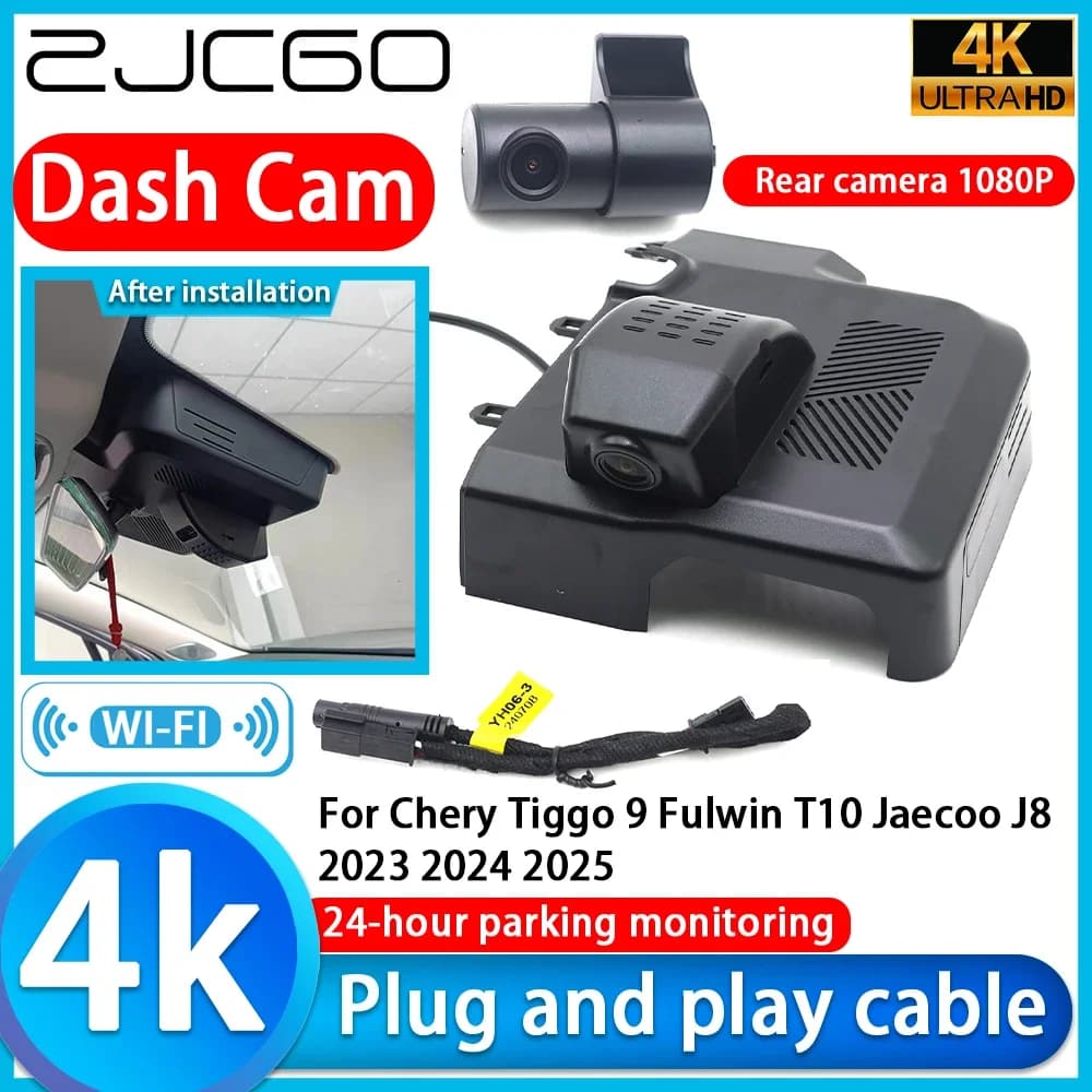 ZJCGO for Chery Tiggo 9 Fulwin T10 Jaecoo J8 2023 2024 2025 Video Recorder 4K UHD Plug and Play Camera DVR for Auto