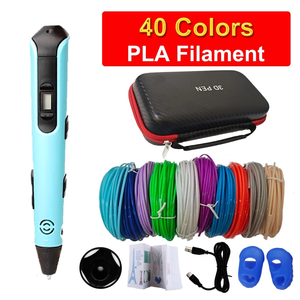 3D Printing Pen for Kids with Screen Type C Cable 1.75 mm Material Filament PLA DIY Design 3D Pen Kids Girls Birthday Gift