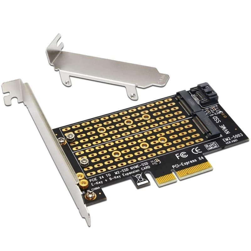 Aggiungi le schede Adattatore PCIE a M2/M.2 Adattatore SATA M.2 SSD PCIE Adattatore NVME/M2 PCIE SSD M2 a SATA Scheda PCI-E Chiave M + Chiave B