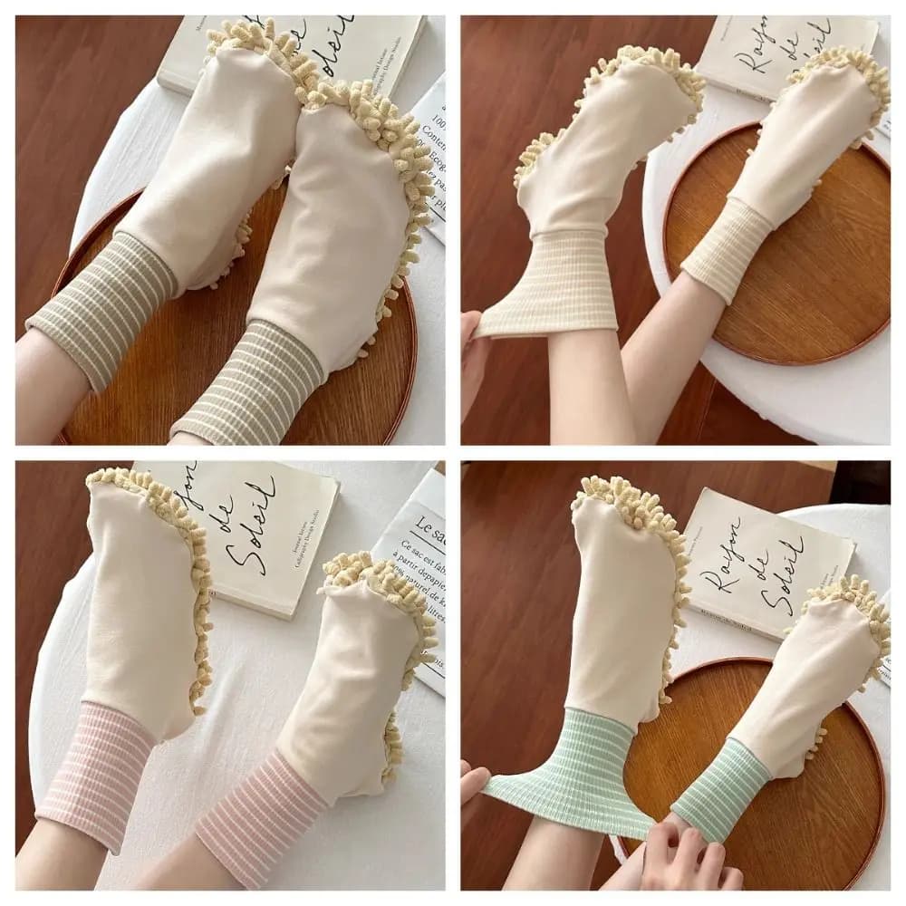 Calzini per Pulizia in Microfibra, Calzini Assorbenti per Mocio, Calzini Creativi per Pavimenti, Morbidi Copripiedi Assorbenti per Autunno e Inverno