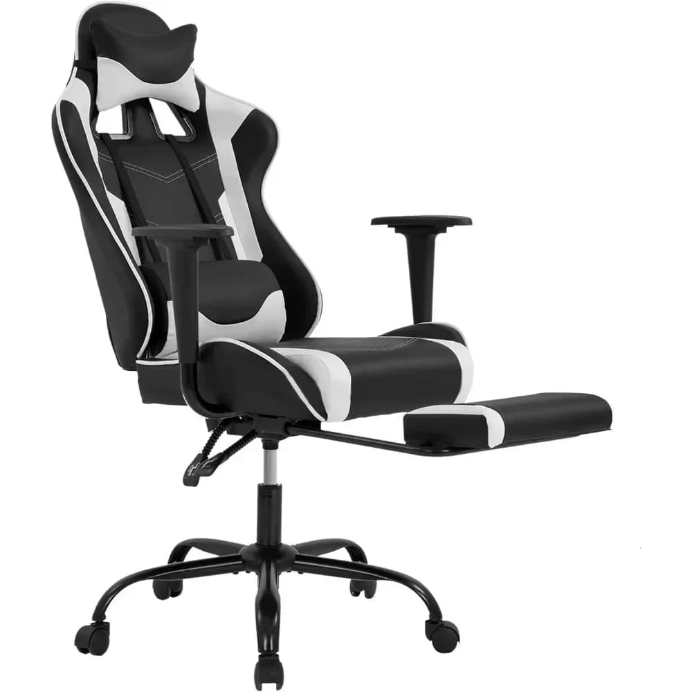 Sedia da ufficio ergonomica Sedia da gioco per PC Sedia direzionale girevole con supporto lombare per computer in pelle PU