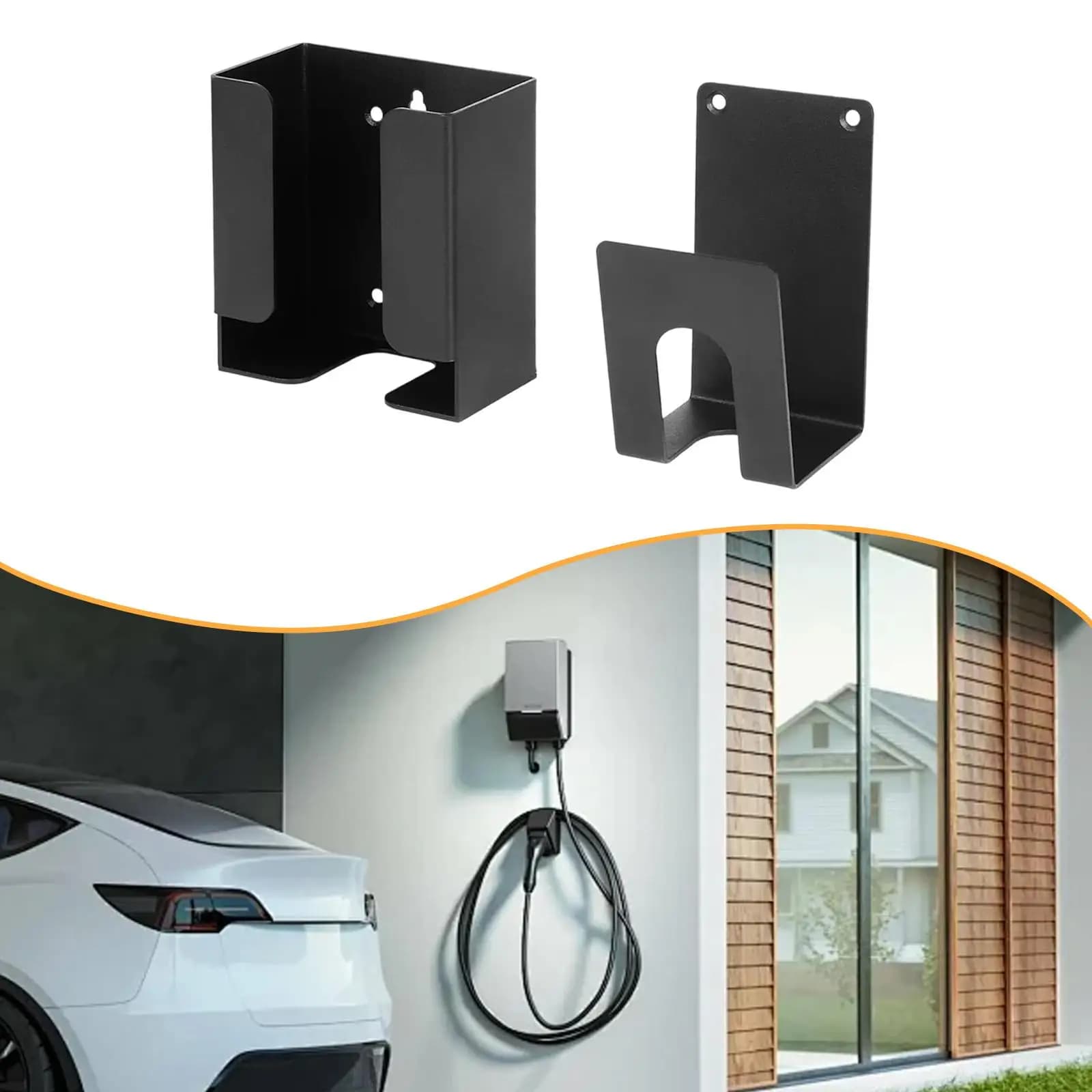 Supporto da Parete in Metallo per Ricarica Auto Elettrica, Organizzatore Impermeabile per Caricatore EV, Protezione per Garage