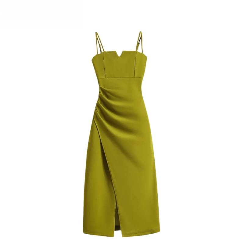 Summer Women's Midi Wrap Dress Casual Gauze Waist Cinching Strapless Dress Korean Style High Waist A-Line Skirt