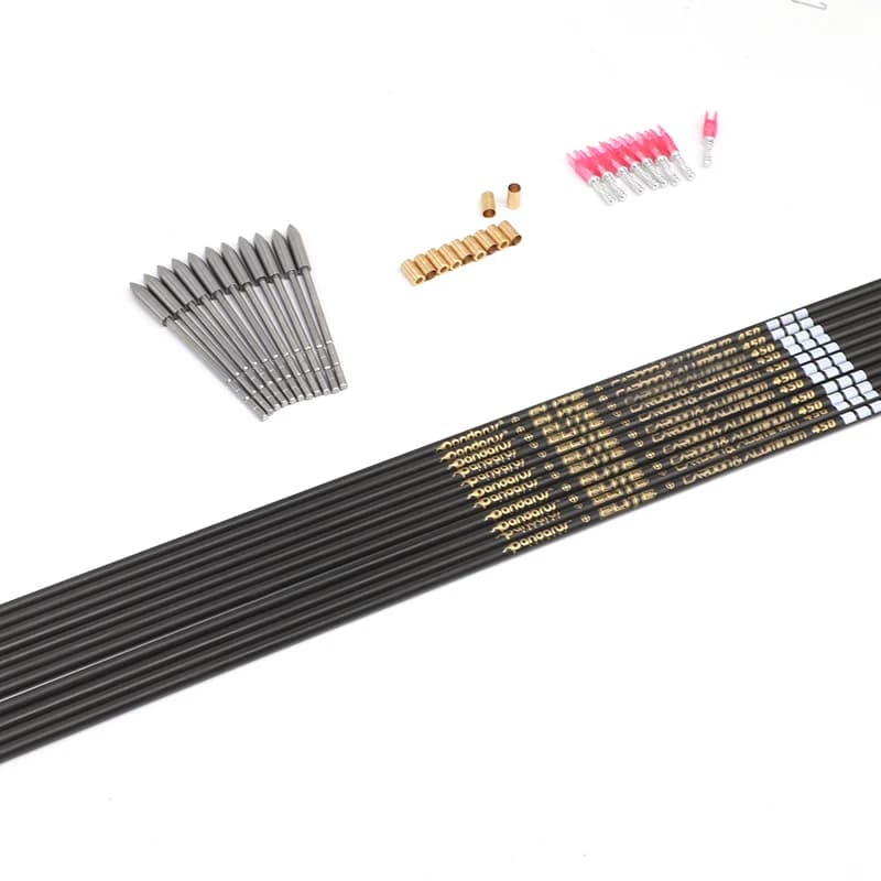 6/12 pz Pandarus ELITE ID3.2mm X10 albero freccia in alluminio carbonio non incluso Arrow Vanes Spine350-1000 tiro con l'arco fai da te