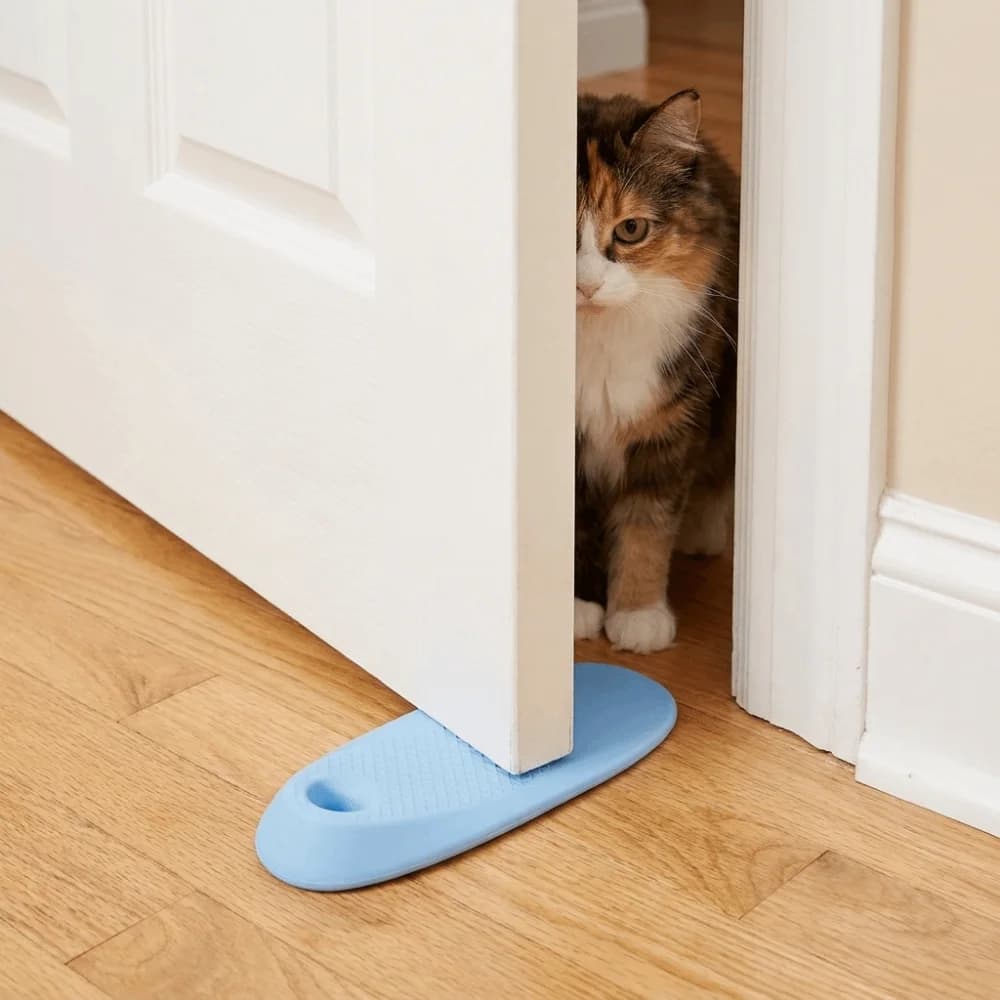 Fermaporta Antiscivolo per Animali Domestici, Blocco Porta in Silicone Antivento e Antiurto per Gatti, Protezione Porta Rinforzata