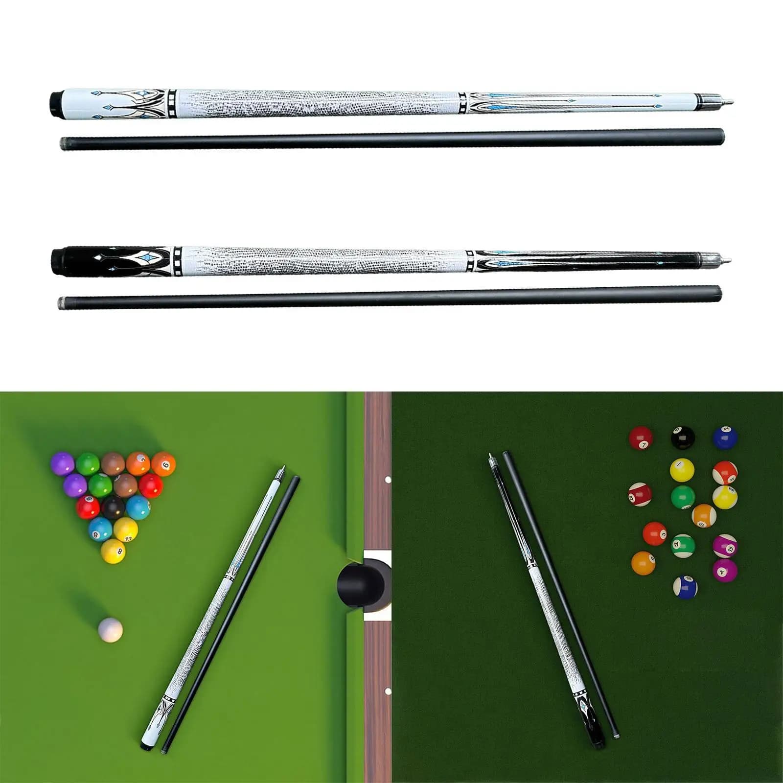 Billiard Cue Stick Accessories 57" Two-Section Pool Cue Billiard Cue for Practice Cue Home Adult Men Women