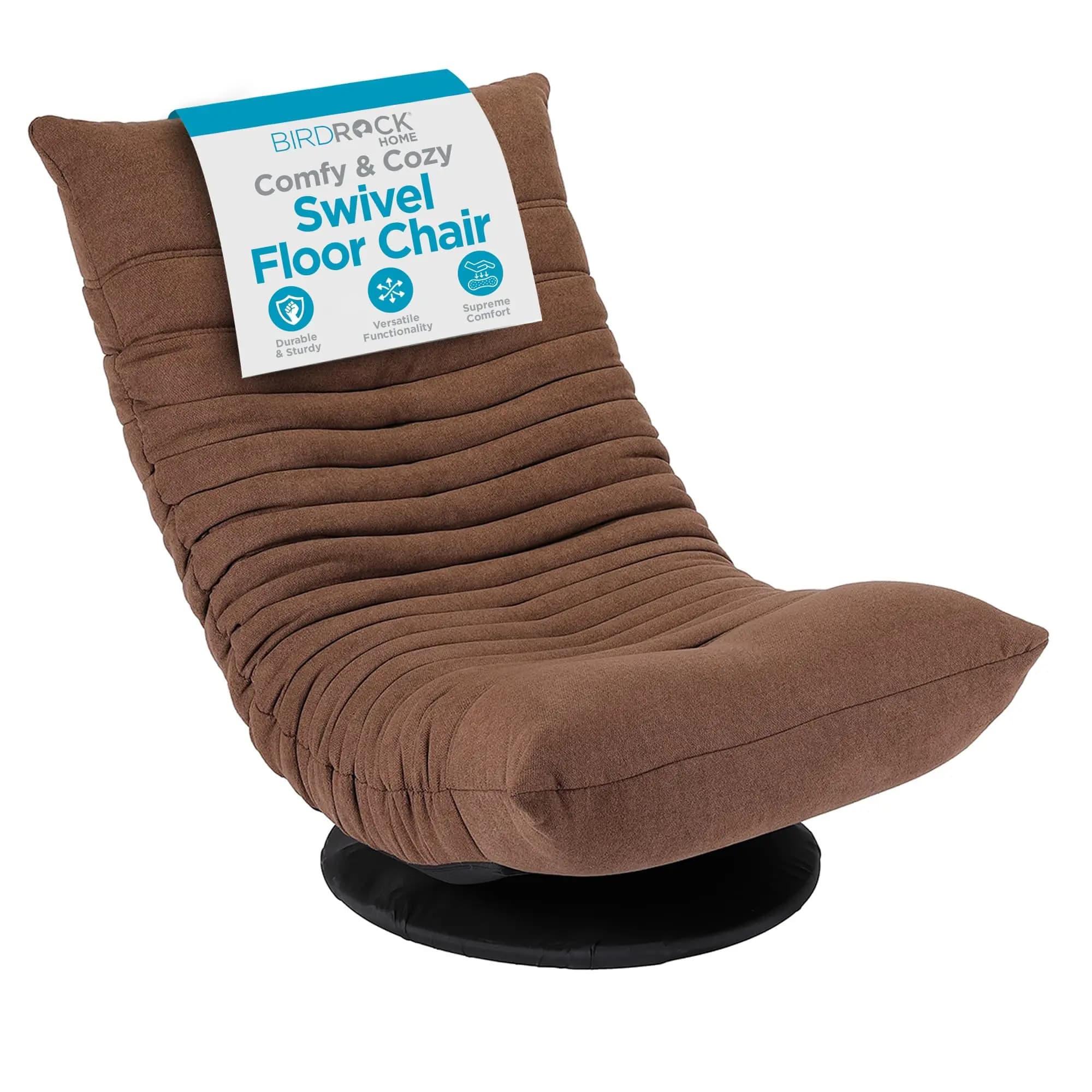 360-Degree Swivel Floor Lounge Chair With Memory Foam Cushion For Reading Gaming And Relaxation – Fully Assembled