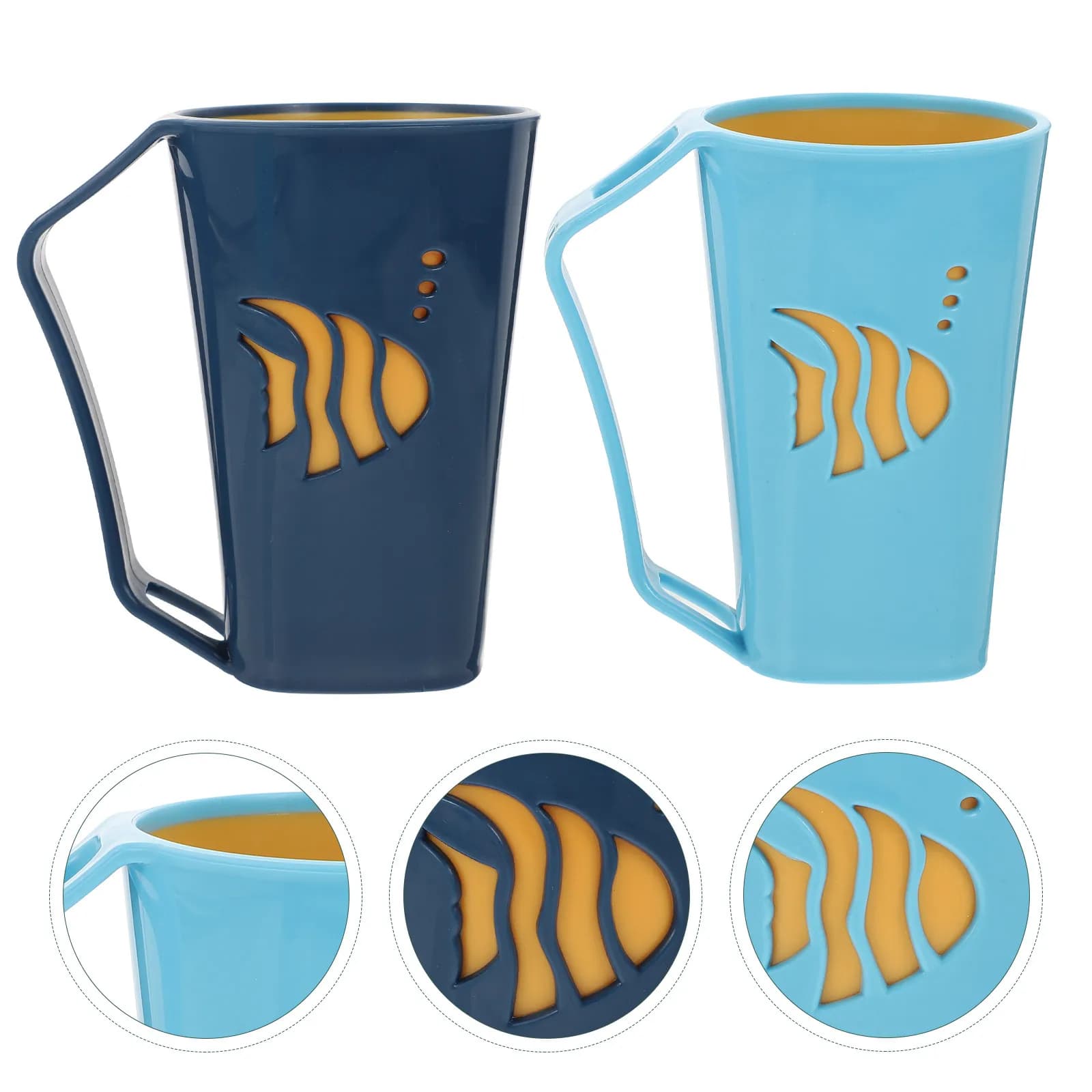 Toothbrush Cups 2Pcs Dual Use PE Bathroom Rinse Tumblers and Toothbrush Holders Lightweight