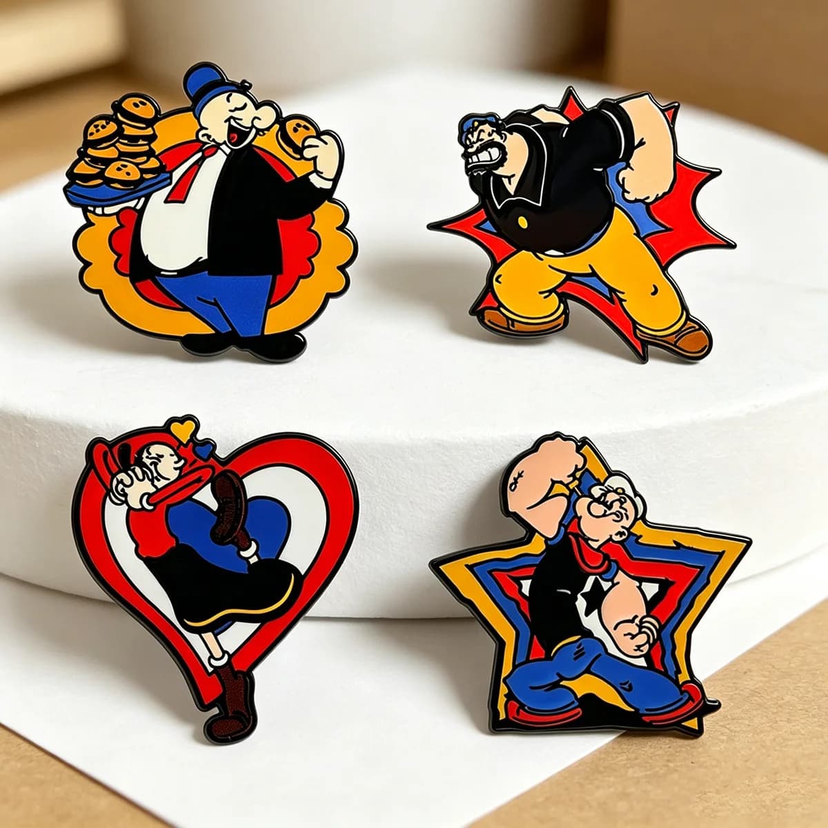 4pcs Enamel Pins Cartoon Girls Brooches Badges for Backpacks Jackets Hats Retro Collection Gifts Cosplay Accessories