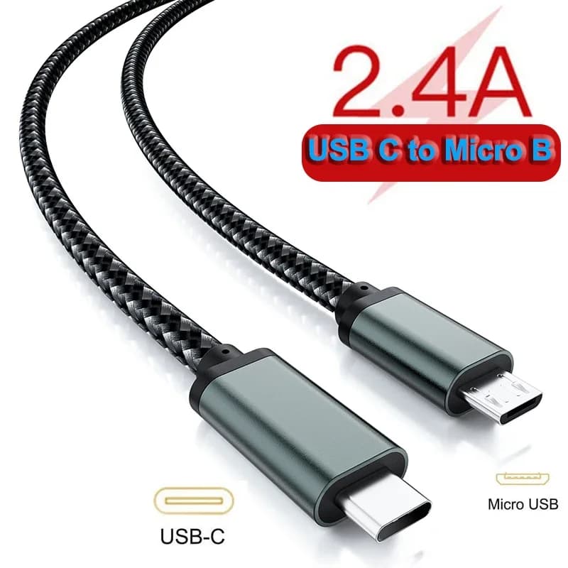 Cavo USB C a Micro USB 1M/0.3M, Cavo di Ricarica e Trasferimento Dati OTG da Tipo C a Micro USB per Samsung Xiaomi Huawei