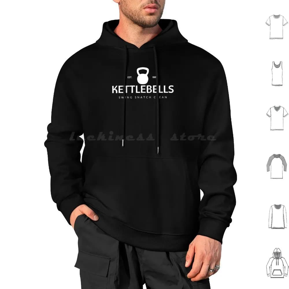 Kettlebell Swing Snatch Hoodie Clean-Dark Long Sleeved swing like a pood Kettlebells Kettlebells Kettle Bell Swing Snatch
