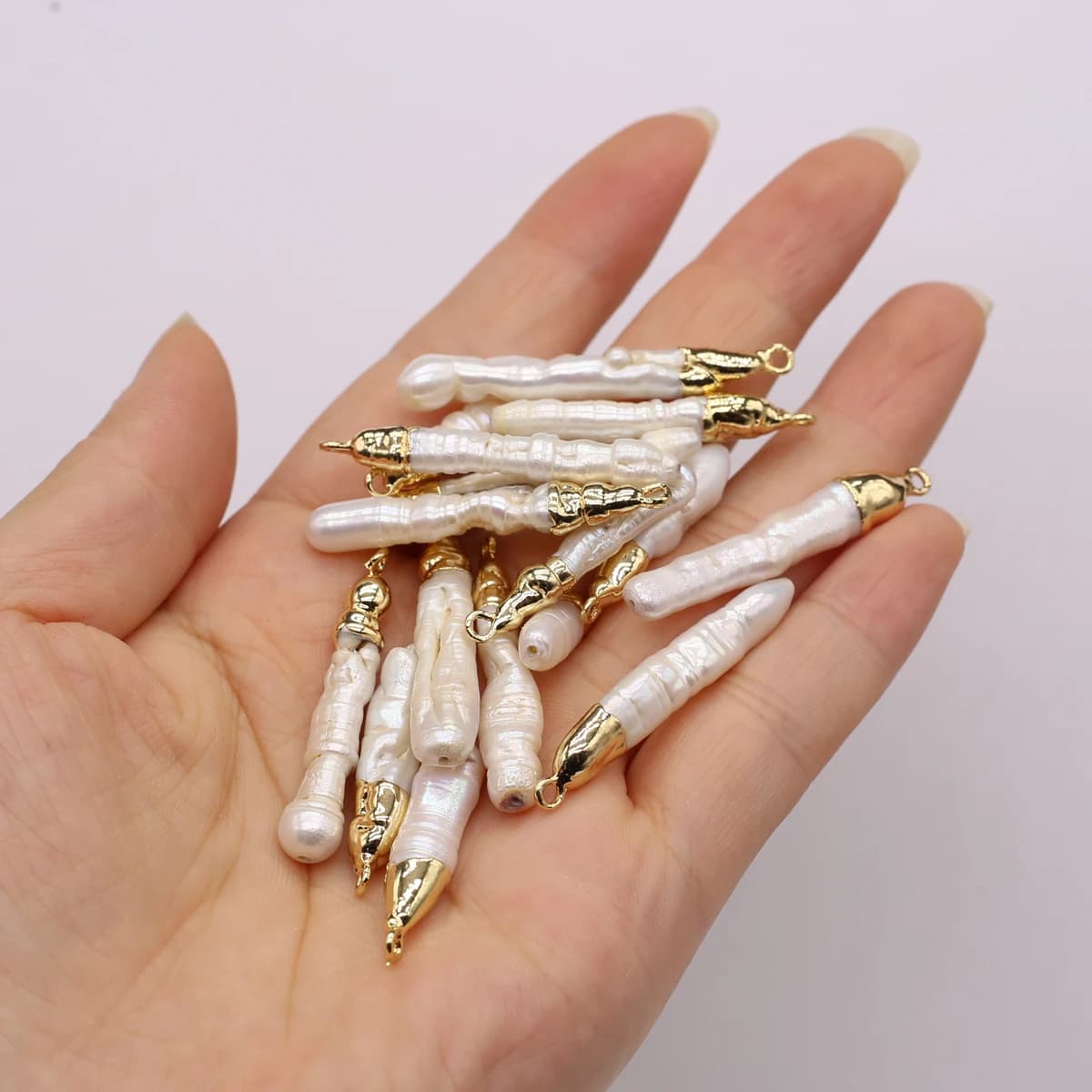 Ciondolo con perle cilindriche 36x6mm ciondoli con perle d'acqua dolce naturali barocche per gioielli che fanno accessori per orecchini con collana fai da te