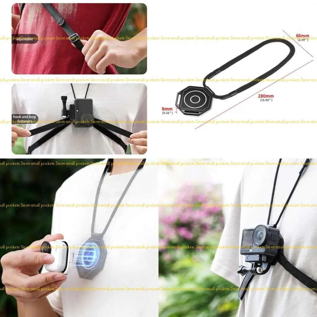 Pre-recording magnetic support for efficient charging station for R1WD neck mounting for Insta360GO