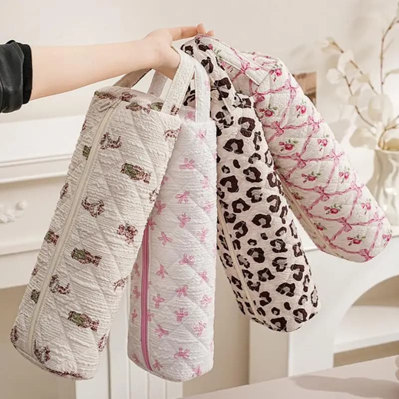 Hair Dryer Storage Bag Quilted Large Capacity Dustproof Multi-function Pouch for Curler Travel