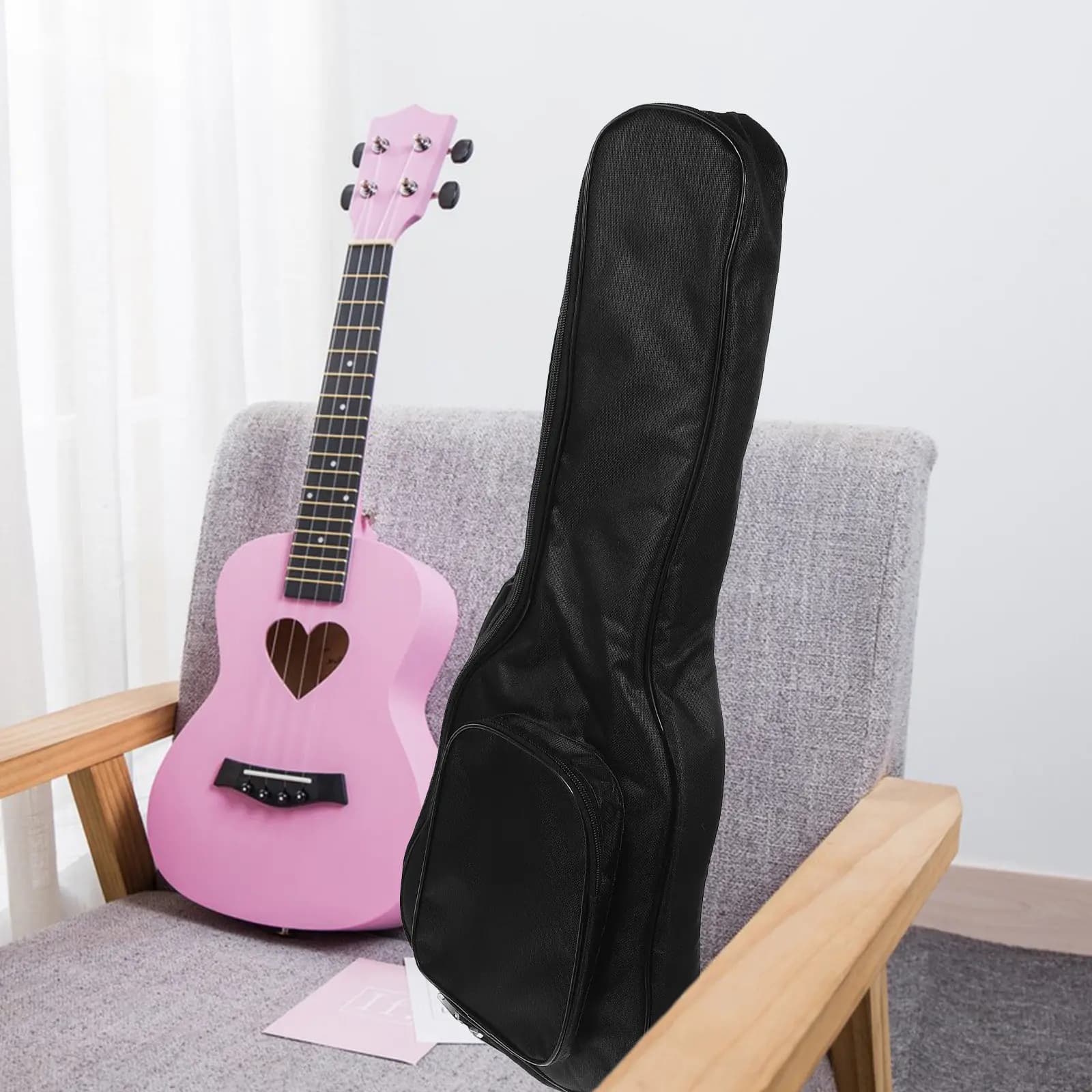 Borsa per ukulele ispessita da 1 pezzo con cinghie traspiranti, rivestimento in spugna, esterno robusto per un trasporto sicuro e per le esigenze di trasporto quotidiano