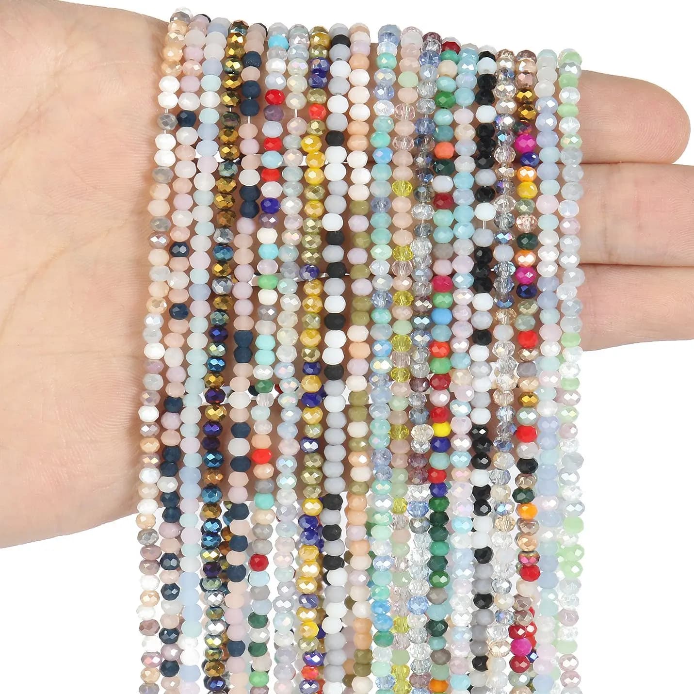 2x3mm Rondell sfaccettato cristallo quarzo perline allentate in vita per creazione di gioielli fai da te donna ciondoli braccialetto collana orecchini accessori