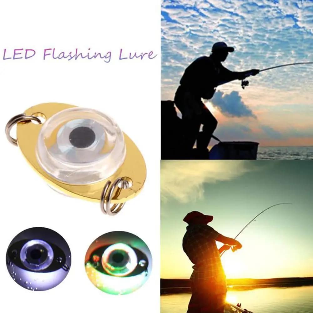 Luce Subacquea a LED a Forma di Occhio per Pesca, Lampada Flash per Acque Profonde, Luce Notturna Attrattiva per Pesci con Anelli, Attrezzo da Pesca