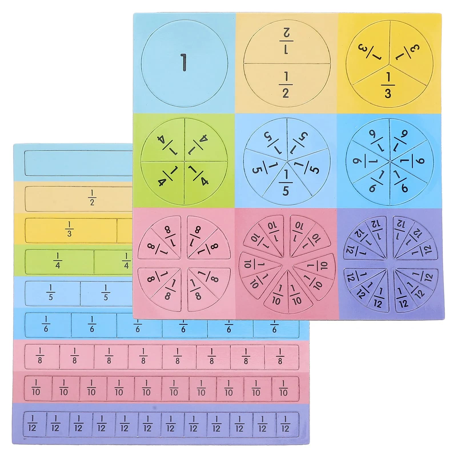 Set Educativo di Frazioni Magnetiche con Cerchi e Piastrelle per l'Apprendimento Pratico della Matematica su Lavagna