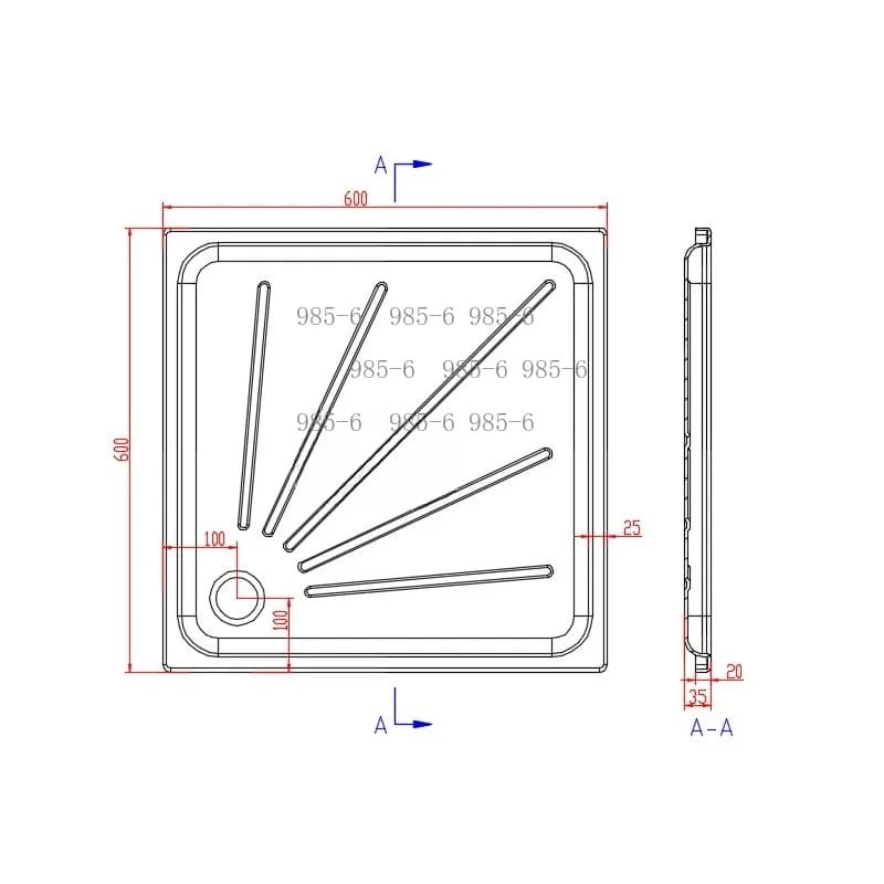Concealed RV Shower Base Pan, Hidden Bathroom Floor Tray for Camper Van Renovation Parts
