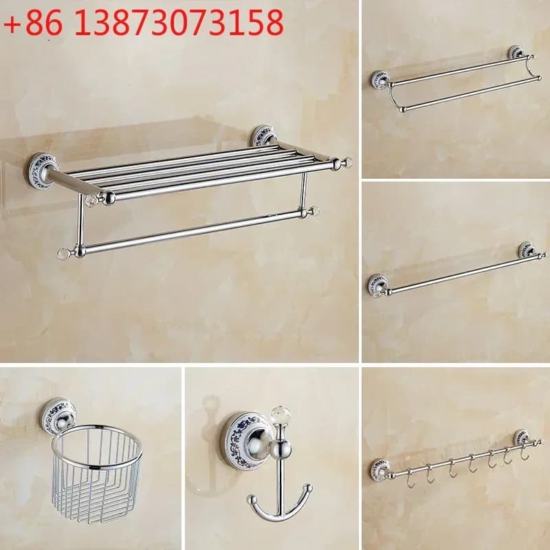 Paper Holder Crystal Bathroom Hardware Washroom Robe Hook Soap Holder Towel Bar Cup Holder Bathroom Accessories Set