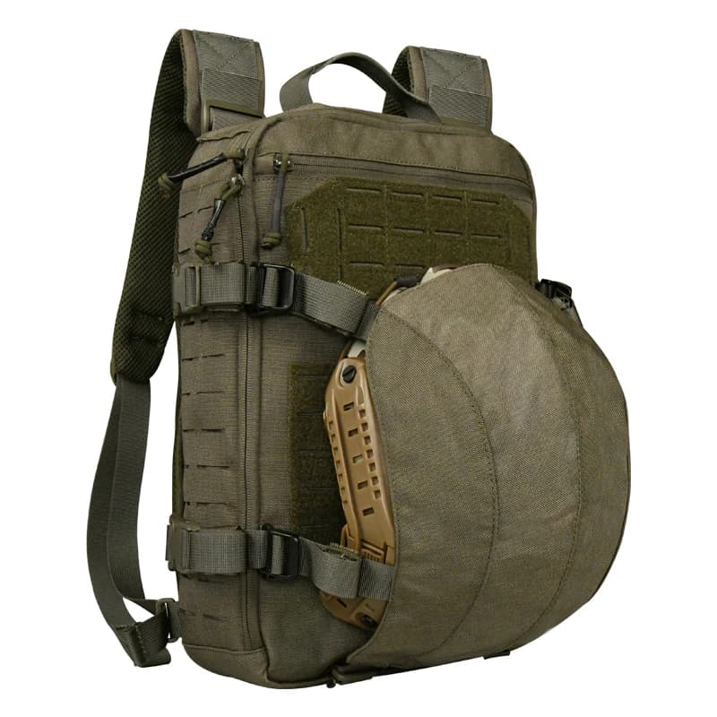 Nylon tactical backpack, lightweight trekking backpack Molle plate bag, with internal flap for helmet, 12 liters