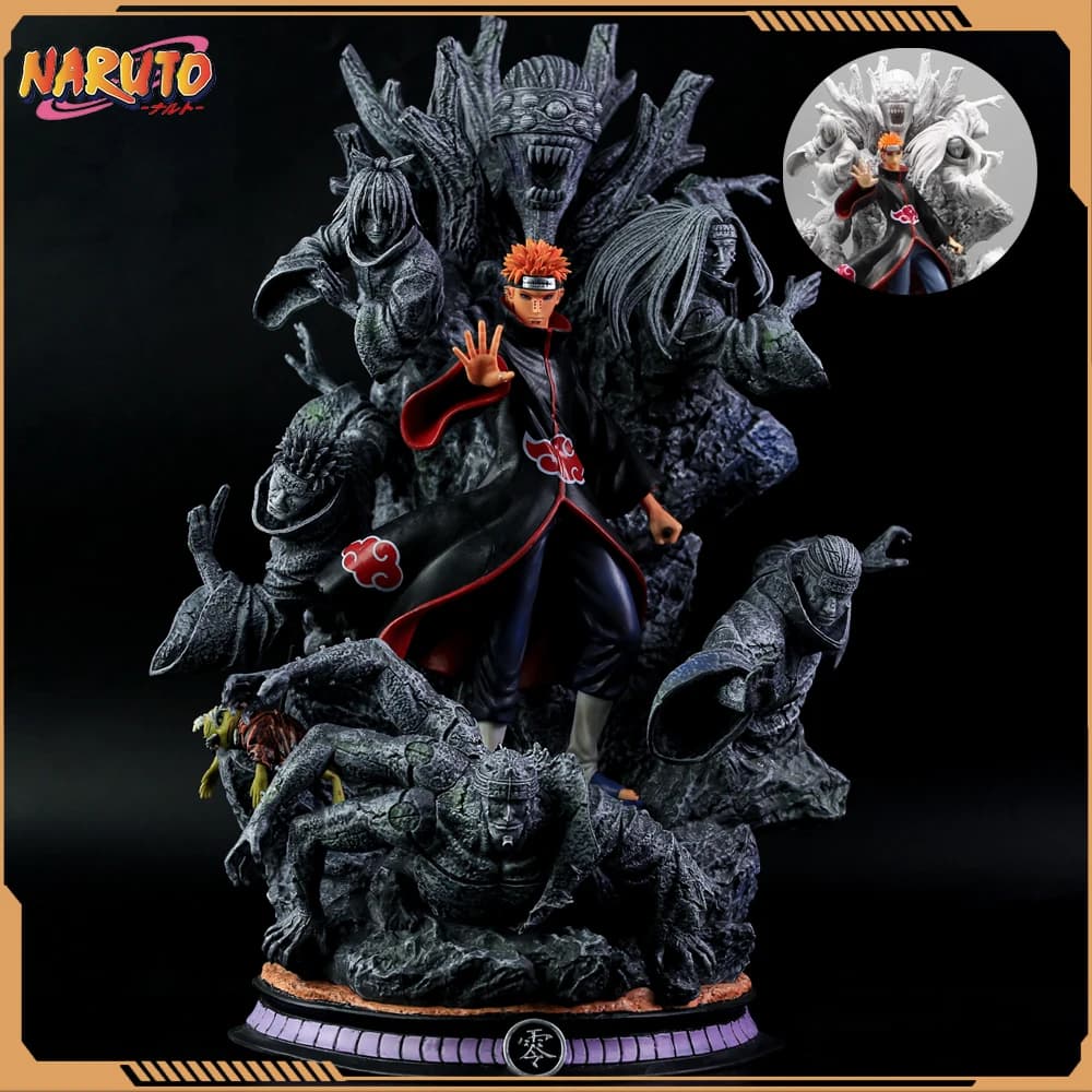 Naruto Anime Figura Akatsuki Pain 27 cm Gk Figurine Statua in PVC Modello Bambola Ornamento Da Collezione Scrivania Decora Giocattoli Per Bambini Regali di Natale
