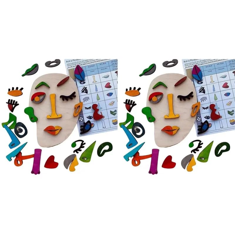 【ACCESSORI ELETTRONICI】Puzzle Montessori in legno, puzzle d'arte moderna Picasso da 52 pezzi, puzzle educativo STEM con facce colorate -Woo