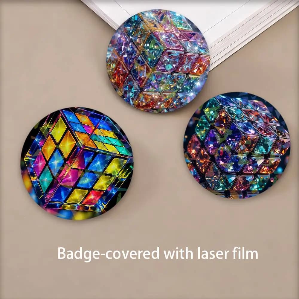 Set di Spille a Forma di Cubo di Rubik con Diamanti, Regalo di Compleanno, Accessorio per Zaino e Vestiti, Decorazione Luminosa in Vetro