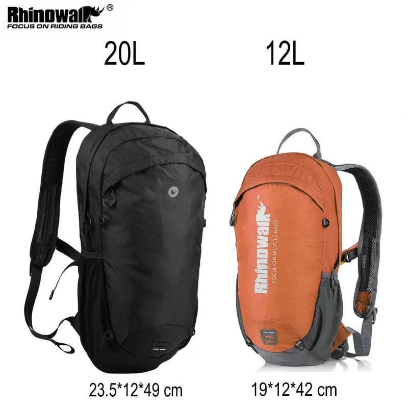 Rhinowalk Borsa da bicicletta Zaino da bici Zaino da ciclismo per sport all'aria aperta Zaino sportivo da 12L/20L Zaino da imballaggio con borsa a rete per casco