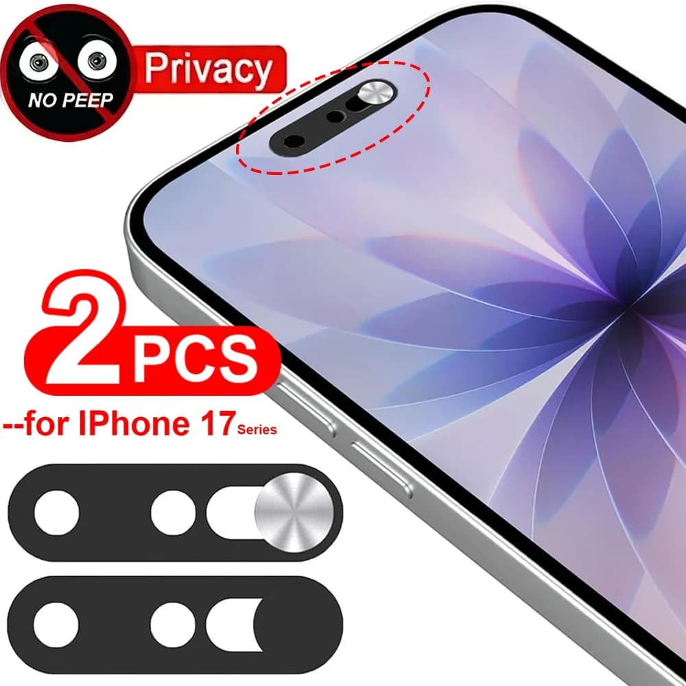 1/2 Pieces Protective Cover Metal for the Privacy of the Camera for iPhone 17 16 15 14 Pro Max, Anti-slip webcam, Wall decal Privacy