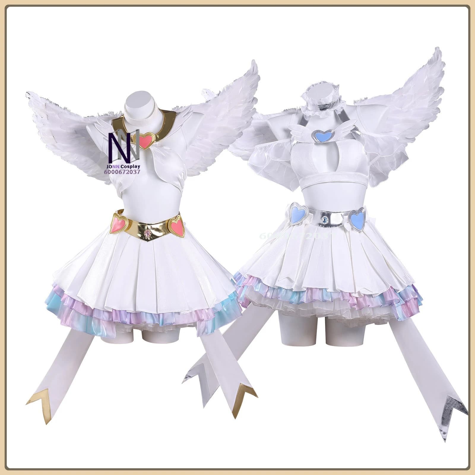 Nuovo costume cosplay da angelo con giartiera, costume da angelo carino di Pandy e Stowe Towel, costume cosplay classico per Comic-Con e feste di Halloween