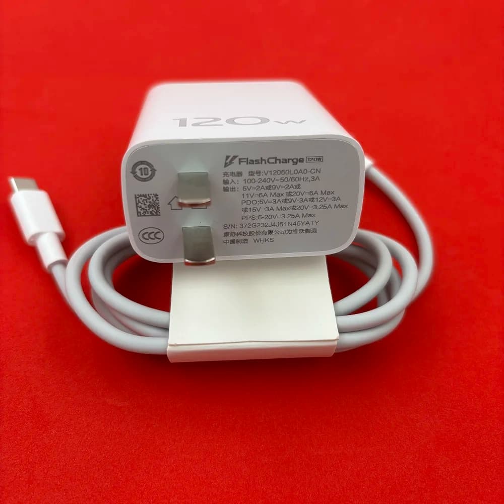 VIVO 120W Max PDO PPS FlashCharge Adattatore di ricarica da parete di alimentazione rapida Cavo veloce da USB C a C PD da 1M per X400 X200 X100 Ultra X90 Pro