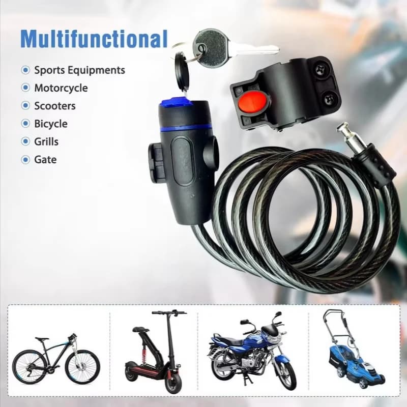Bicycle Motorcycle Chain Lock 80cm Metal Anti Theft Bike Lock with 2 Keys for Maximum Security & Reinforcement of Bicycle Lock
