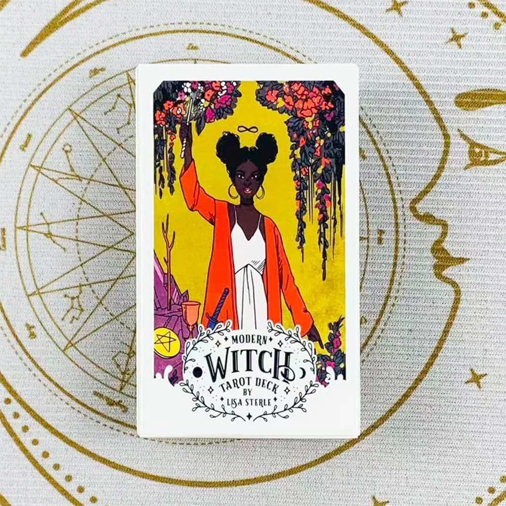 Modern Witch Tarot Deck 78 Tarot Cards English Version Fate Divination Board Game Spiritual Guidance Tarot Deck for Beginners