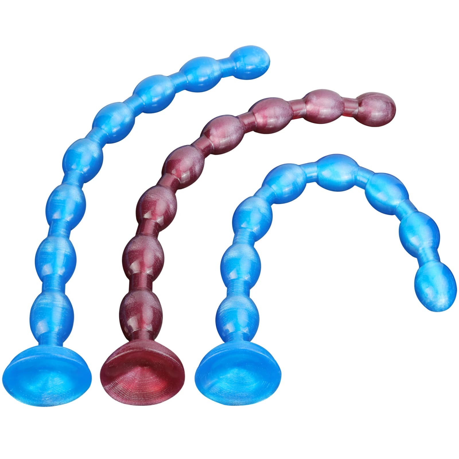 Catena anale flessibile in silicone, plug anale con 8 perle progressive e anello di trazione, massaggiatore prostatico stimolatore del punto G