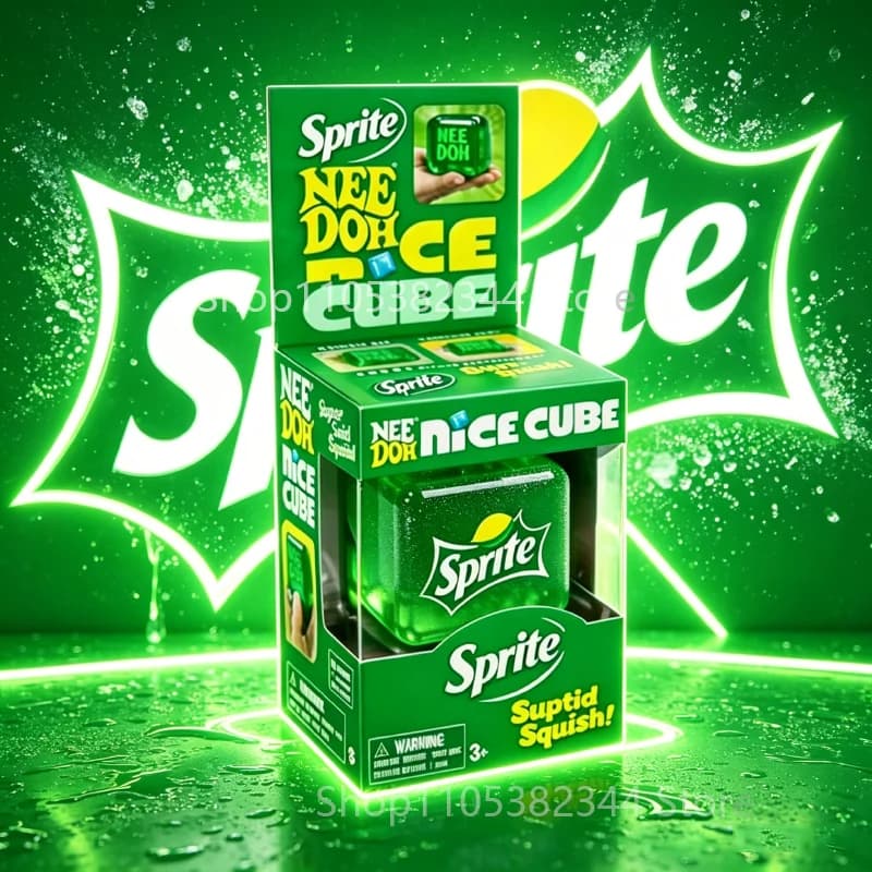 Needoh Nice Cube Sprite: Antistress Sensoriale per Ansia e Concentrazione, Giocattolo da Scrivania Morbido per Adulti e Bambini, Regalo per Festival