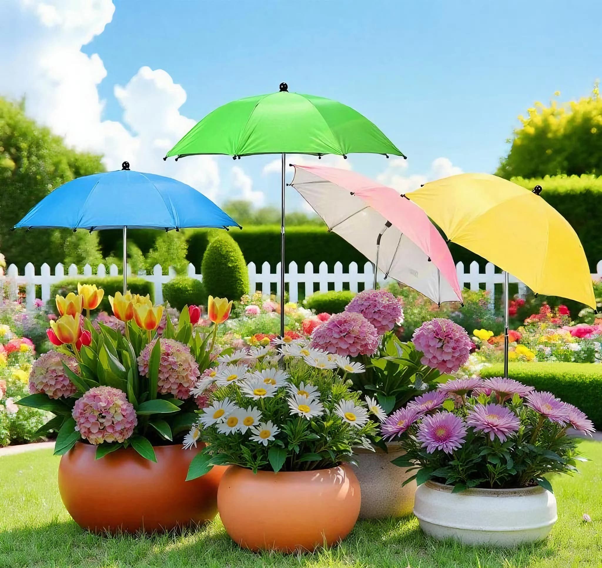 4 Pack Plant Shades Umbrellas for Outdoor Potted Plants, Garden Umbrella Sun Shade Protection Cloth for Plant Flower Cover
